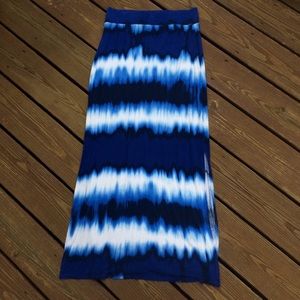 Long tie-dyed Skirt with side slits